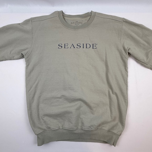 The Seaside Style Womens Medium Sage Green Graphic Crewneck Sweatshirt USA Made - Picture 2 of 9